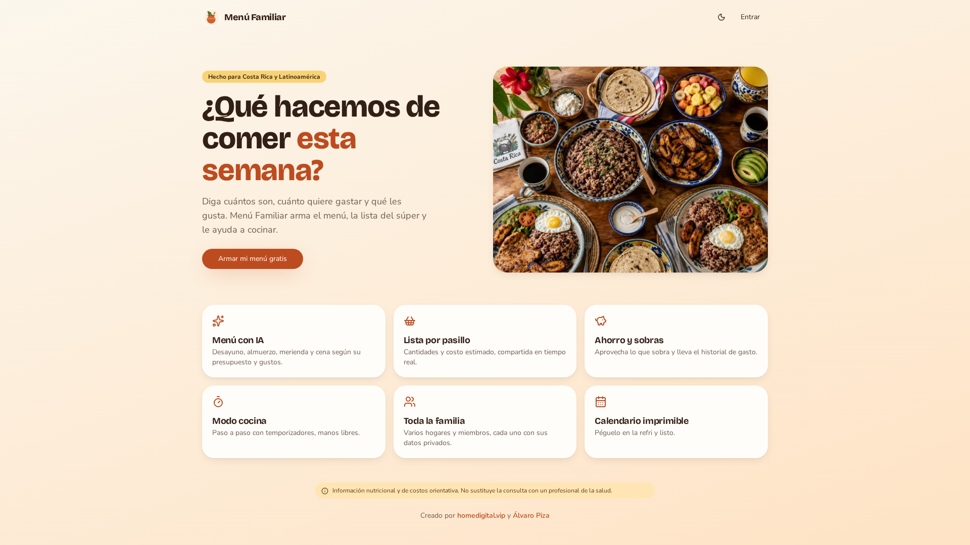 Menú Familiar Inteligente